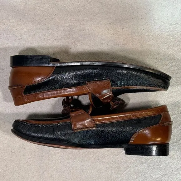 Florsheim Black/Brown 2-Tone Tassels Loafer Mens Size 11D