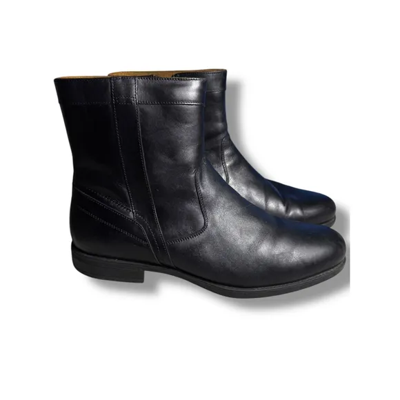 Florsheim Midtown Leather Ankle Boots Comfortech Ortholite Dress Blk 14 EEE Wide
