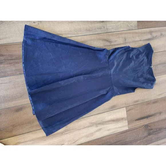 NWT Draper James A-Line Preppy Quiet Luxury Classy Coquette Mini Dress Sz 0 Navy
