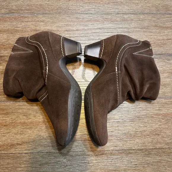 Pikolinos Spain Suede Ankle Boots Brown Low Heel Booties Size 38/ 7.5-8 US
